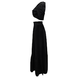 A.L.C-NO.eu.C  2-Vestido maxi em algodão orgânico preto-Preto