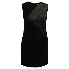 Saint Laurent-Saint Laurent Colorblock Mini Dress in Black Wool-Black
