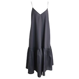 Anine Bing Averie Robe mi-longue sans manches en coton noir Noir