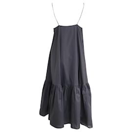 Anine Bing-Anine Bing Averie Sleeveless Midi Dress in Black Cotton-Black