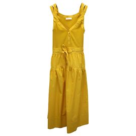 Abito midi Ulla Johnson Lilith in cotone giallo Giallo