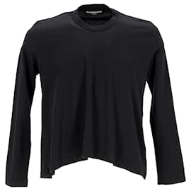 Balenciaga-T-Shirt Balenciaga à Manches Longues en Coton Noir-Noir