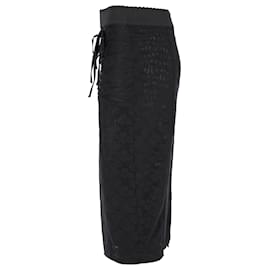 Dolce & Gabbana-Dolce & Gabbana Midi Pencil Skirt in Black Lace-Black