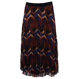 Ba&Sh-Falda midi plisada con estampado de zigzag en poliéster multicolor de Ba&sh-Otro