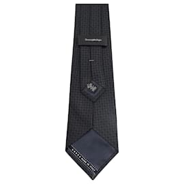 Ermenegildo Zegna-Cravatta Ermenegildo Zegna Jacquard in Seta Nera-Altro