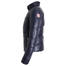 Autre Marque-Perfect Moment Quilted Puffer Jacket in Navy Blue Lambskin Leather-Blue,Navy blue