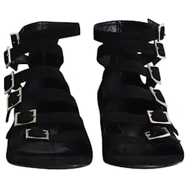 Saint Laurent-Saint Laurent Babies Strappy Sandals in Black Suede-Black