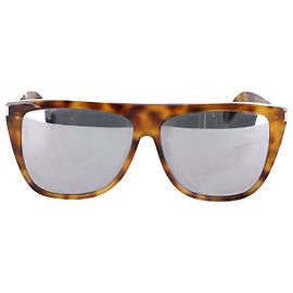 Occhiali da sole Saint Laurent Square Tinted in acetato marrone Altro