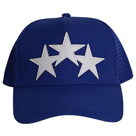Amiri Star Patch Trucker Cap aus blauer Baumwolle Blau