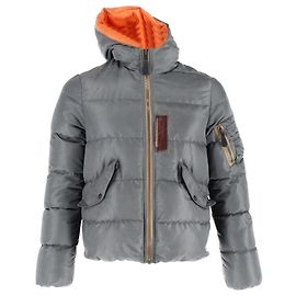 Junya Watanabe Puffer-Kapuzenjacke aus grauem Nylon Grau
