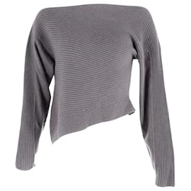 Alexander Wang-Alexander Wang Off Shoulder Sweater in Grey Cotton-Grey