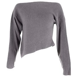 Alexander Wang Pull à épaules Dénudées en Coton Gris Gris