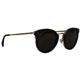 Céline-Celine CL40011U Sunglasses in Gold Metal-Blue,Navy blue