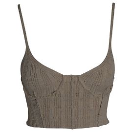 Acne Studios Cropped Tank Top in Beige Wool Beige