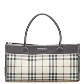 Burberry-Nova Check Canvas Handbag-Beige
