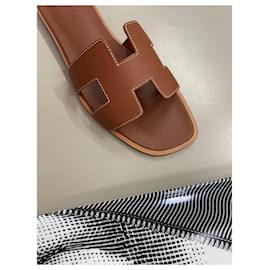 Hermès-hermes oran sandals new-Brown
