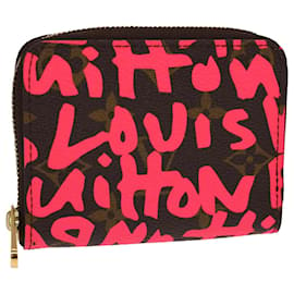 Louis Vuitton-LOUIS VUITTON Monogram Graffiti Zippy Portamonete Rosa LV Auth yk6370-Rosa