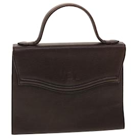 Saint Laurent-SAINT LAURENT Hand Bag Leather Brown Auth yk6458-Brown