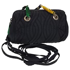 Fendi-FENDI Shoulder Bag Nylon Black Multicolor Auth 40084-Black,Multiple colors