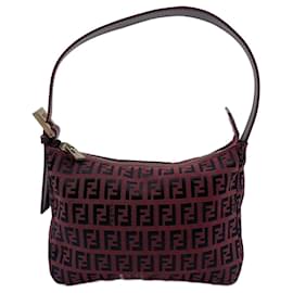 Fendi-Sac à main Fendi en toile rouge-Rouge
