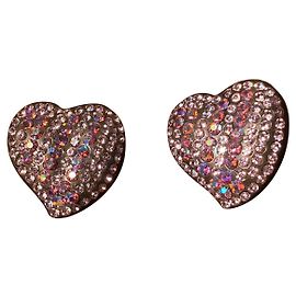 Orecchini a cuore in strass rosa Yves Saint Laurent Rosa