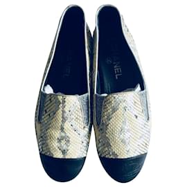 Chanel-CC Snakeskin Loafers-Multiple colors