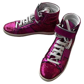 Baskets Yves Saint Laurent en cuir Fuschia 37.5 Fuschia