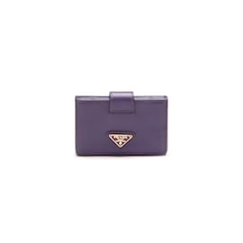 Prada-Saffiano Card Case-Purple