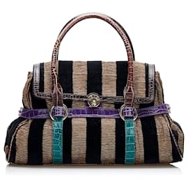 Fendi-Sac à main Fendi Pequin noir-Noir