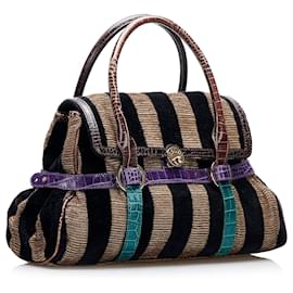 Fendi-Sac à main Fendi Pequin noir-Noir