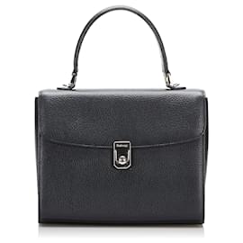 Burberry-Burberry Black Leather Satchel-Black