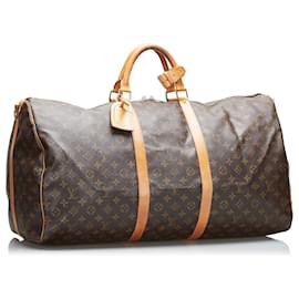 Louis Vuitton-Louis Vuitton Brown Monogram Keepall Bandouliere 60-Brown