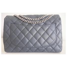 Chanel-Chanel Classic Gm gray bag-Grey