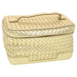 Autre Marque-BOTTEGA VENETA INTRECCIATO Vanity Cosmetic Pouch Leather Gold Tone Auth yk6402-Other
