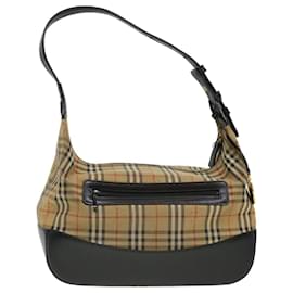 Burberry-BURBERRY Nova Check Shoulder Bag Nylon Beige Auth 39718-Beige