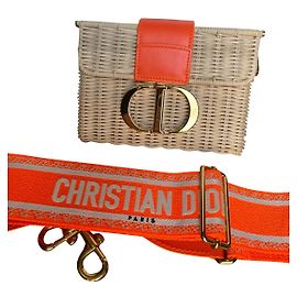 Bolsa Christian Dior Dior Wicker 30 Montaigne Laranja Couro Laranja