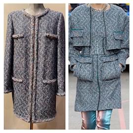Chanel-9K$ Supermarket Lesage Tweed Coat-Blue