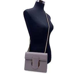 Salvatore Ferragamo-Grey Leather Thalia Box Shoulder Bag-Grey