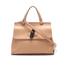 Gucci-Bamboo Daily Top Handle Bag 370831-Brown