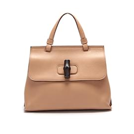 Gucci-Bamboo Daily Top Handle Bag 370831-Brown