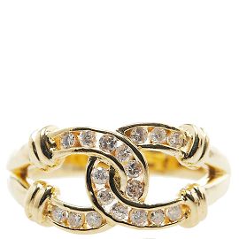 & Other Stories 18K Diamond  Knot Ring Golden