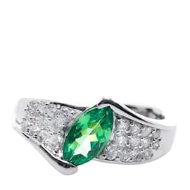 & Other Stories-anel de diamante esmeralda-Prata