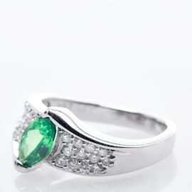 & Other Stories-Smaragd-Diamant-Ring-Silber