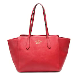 Gucci-Swing Leather Tote 354408-Red