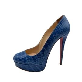 Christian Louboutin-CHRISTIAN LOUBOUTIN  Heels T.EU 39 Exotic leathers-Blue