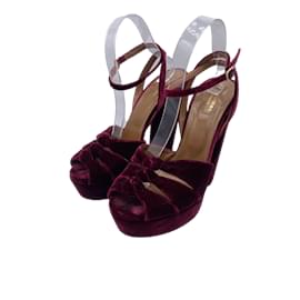 Aquazzura-AQUAZZURA  Sandals T.EU 41 velvet-Dark red