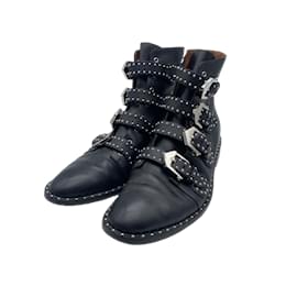 Givenchy-GIVENCHY  Ankle boots T.US 8 Leather-Black