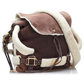 Dolce & Gabbana-Dolce&Gabbana Brown Suede Messenger Bag-Other