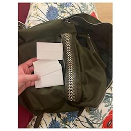 Stella Mc Cartney-Stella McCartney Falabella backpack dark green khaki-Khaki