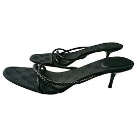 GUCCI Black mules in T monogram canvas41C IT Black